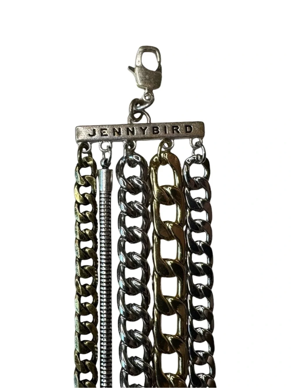 Jenny Bird Mixed Metal Multi Chain Statement Bracelet Gold Silver Adjustable